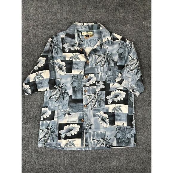 Tommy Bahama Other - Tommy Bahama 100% Silk Floral Hawaiian Shirt Mens Size M Heritage Tortola Silk